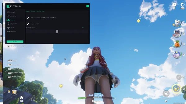 Aniimo camera cheat menu - peek mode and FOV